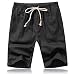 Produktbild Tansozer Kurze Hosen Herren Shorts Sommer Baumwolle Leinen mit Gummizug Taschen Schwarz L