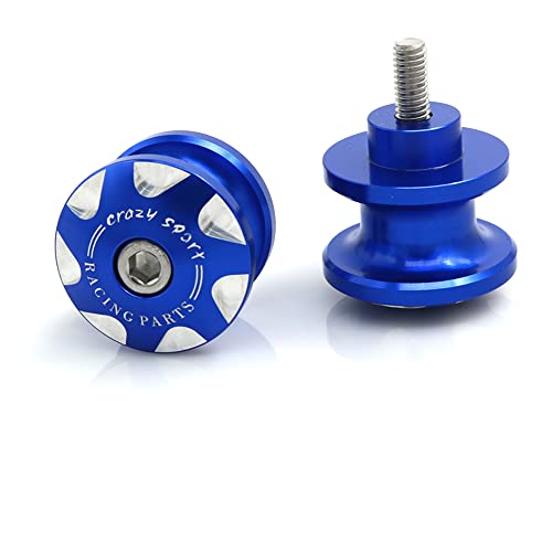 Crazy Sport 6Mm Swingarm Spools Sliders Stand Universal M6 Screws Compatible With Yamaha Xsr 300 900 Yzf R1 R3 R7 R6 Mt10 Mt09 Mt07 Mt03 Mt25 Tracer 700 900 Gt Fz1 Fz6 Panigale 899 959 Rsv (Blue) #TOP3