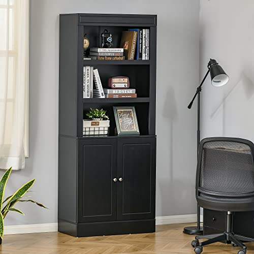 Homcom 72" Kitchen Buffet With Hutch, Kitchen Pantry Cupboard With 2 Door Cabinet, And 2 Adjustable Shelves, Black #TOP7