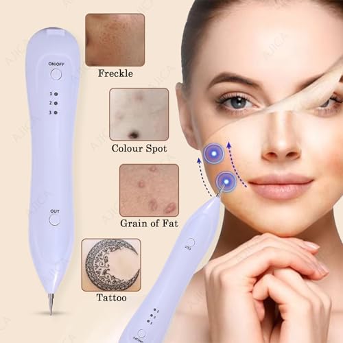 Image of Electric Freckle Skin Mole Dark Spot Remover Pen Skin Tag Remover Dark Spot Wart Speckle Tattoo Removal Pen Multi-Speed Adjustable