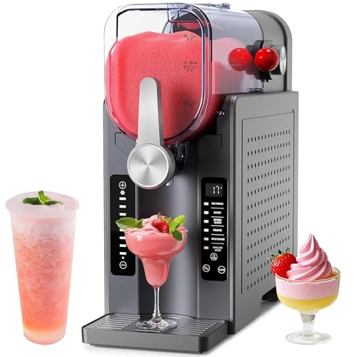 Slush-Maschine, kein Eis nötig, Slush-Maschine für Zuhause, Frozen Drink Maker mit 6 voreingestellten Programmen für Margaritas, Frappés, Milchshakes und mehr, LED-Display, Selbstreinigung