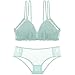 Produktbild UZZHANG Lace No Steel Ring Schultergurt Gerafft BH Set Schnalle Schönheit Zurück Damen Unterwäsche BH (Farbe : Grün, Size : M)
