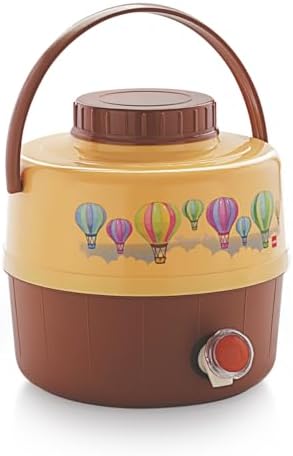 Cello Travel Star Pastic Insulated Water Jug | Inner Stainless Steel Jug | Hot & Cold | Easy to Carry | 5 litres, Biege
