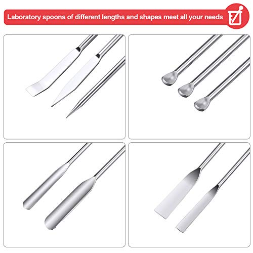 10 Pieces Stainless Steel Lab Spatula Micro Sampling Scoop Double Ended Mixing Spoon Laboratory Measuring Spoon For Powders Gel Cap Filler #TOP1