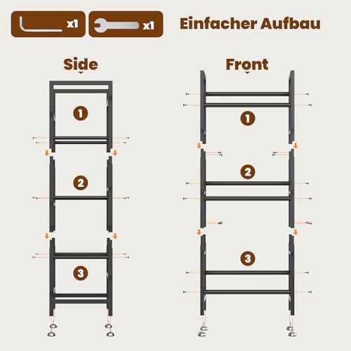 Mavivegue Getränkekistenregal für 3 Getränkekisten, Stabiles Metall Getränkeregal, Platzsparend kistenregal mit Verstellbaren Füßen für Wohnzimmer Küche Keller- Bier Obst Gemüse Wasser