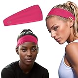 Temple Tape Sweat Band Workout Headbands for Women and Men - Sweatbands for Men - Moisture Wicking Sports Sweat Bands Headbands for Women, Running,Cycling,Yoga,Football Headband - Very Berry