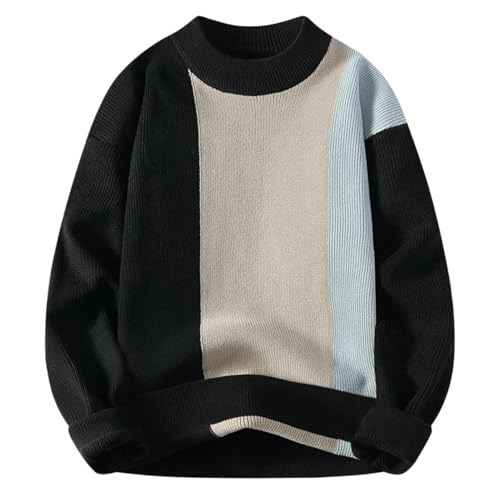 Pull à col rond patchwork ample homme pour un style urbain et branché lors des sorties en ville