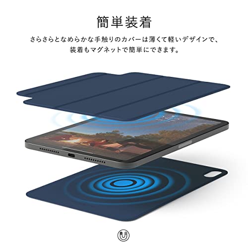 【elago】 iPad mini7 A17 Pro 対応 スタンド ケース カバー 強力 マグネット 式 角度調整 可能 iPadスタンド Apple Pencil 2 充電 可能 ホルダー 付 マグネットスタンド [ iPadmini6 iPad mini6 アイパットミニ 6 iPad mini 6 2021 対応 ] MAGNET FOLIO ライトグレー