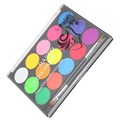 Kit de Pintura Facial, Maquiagem, Pintura Facial, Saturação Fluorescente, Brilho, Secagem Fácil para