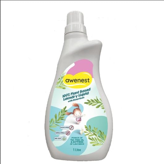 awenest Newborn Baby Laundry Liquid Detergent - 100% Plant-based with Bio-Enzymes | Antibacterial Tea Tree Oil | Softness of Lavender | 100% Made for New Born Babies | Sulphate-free
