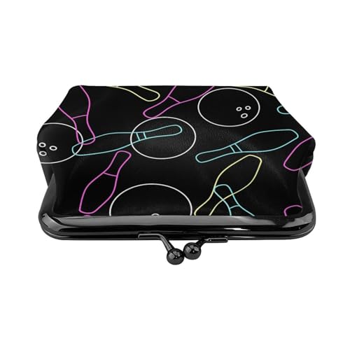 Pu Leather Buckle Coin Purse Color Bowling Ball Girls Kiss-Lock Change Purse Wallets2