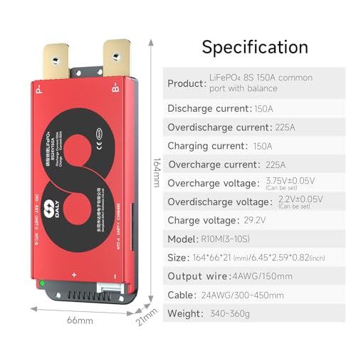 Image of DALY Smart BMS 8S 24V 150A LiFePO4 with WiFi Bluetooth Module CAN RS485