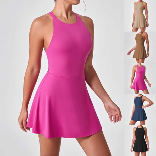 Robe de tennis extensible avec short intégré et fermeture éclair - 2
