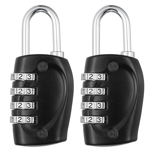 Image of PATIKIL Combination Lock, 2Pcs 4 Digit Outdoor Padlock Waterproof Locker Lock for Luggage Suitcase, Gym Locker, Fence, Filing Cabinets, Toolbox, Gate, Black