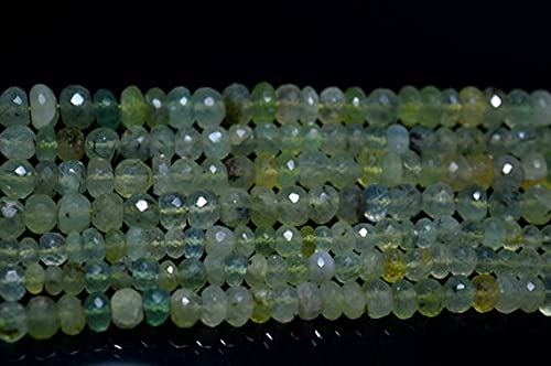 Préhnite perles facettées ronds 5x6mm pierre naturelle fil 14 pouces DIY