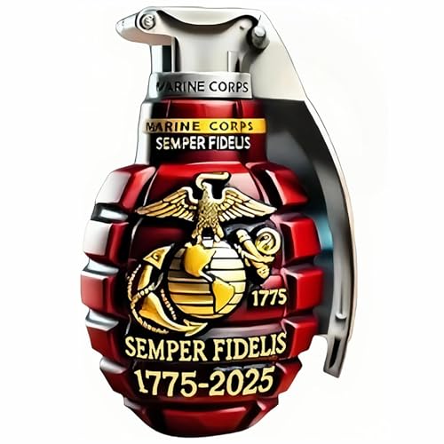 gyttoping 250th Anniversary Military Commemorative Grenade, 1775-2025 Anniversary Edition M67 Grenade, U.S Marine Corps Collectible, Military Collection Veteran Gifts