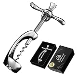 Sacacorchos de acero inoxidable que abre vino sin dejar residuos de corcho | Abridor de vino resistente con empaque de regalo | Sacacorchos de vino para el hogar, bares y restaurantes