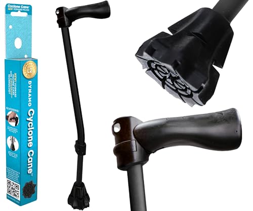 Dynamo Cyclone Cane Maximum Grip for Every Step. Designed for All-Day Comfort. Built to Keep You Steady and Safe. Stability You can Trust, Anywhere You go. (Black)