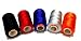 GOELX Silk Thread For Jewelery-Making 5 Spools - Black,Red,Peacock Blue,Silver,Orange