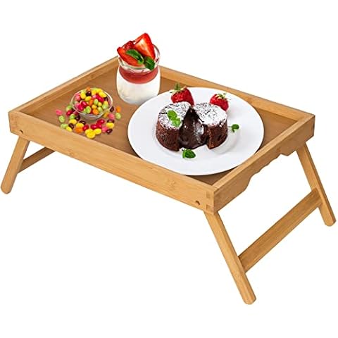 Artmeer Bed Tray Table, Bamboo Cover