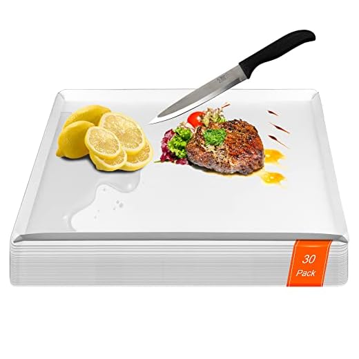 ZVP Disposable Cutting Boards 30 Count, Collapsible Cutting Board Sheet with Built-in Crease, Flexible Plastic Cutting Mat for Kitchen and Commercial Use, 17 x 12 In
