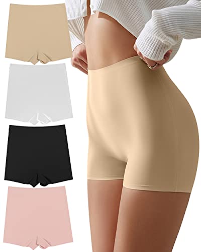 Tichers Women's Seamless Boy Short Panties - 4-Pack Moisture-Wicking Underwear For Active And Busy Lifestyles #TOP2