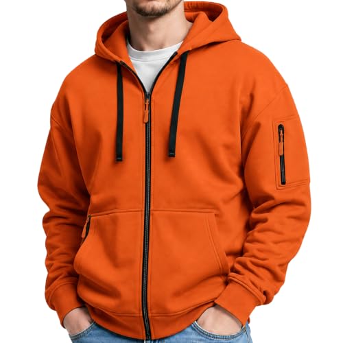 Image of MANTORS Mens Fleece Jackets Contrast Hoodies Lightweight Sweatshirt Color Block Jacket Coats