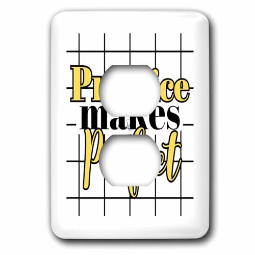 3dRose Image of quote Practice makes perfect - Light Switch Covers (lsp-388453-6)