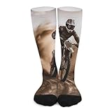 Sportsocken Moto-Cross Funky Crew Socken Atmungsaktiv Langesocken Für Laufe Herren Den Alltag 50Cm