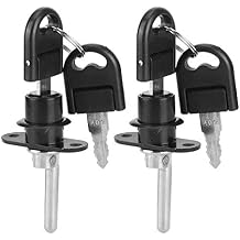 AUNMAS Cabinet Locks with Keys, 2Pcs Zinc Alloy Cam Lock Set for Cabinets, Furniture, Drawer, Wardrobe, File Lock, RV Storage, Tool Box, 16mm Black