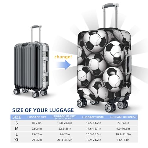 Travel Luggage Cover for Suitcase Elastic Suitcase Protector Black and White Soccer Ball Pattern Suitcase Covers Washable Suitcase Protective Cover Dust-proof Luggage Covers Fit 18-32 Inch Luggage2