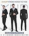 YND Men's 3 Piece Slim Fit Suit, One Button Solid Jacket Vest Pants Set with Tie, for Wedding Party Proms and Business, Black