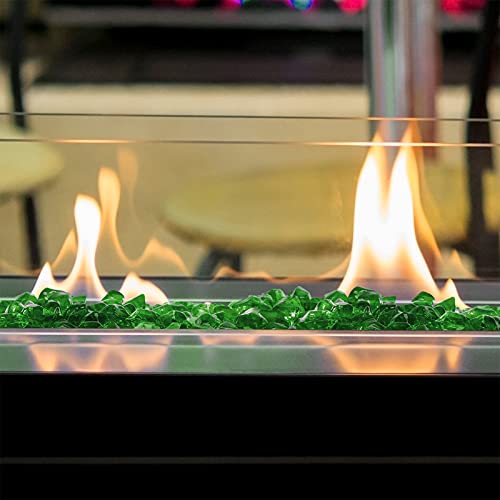 Mr. Fireglass 1/2-Inch Polygon Fire Glass for Fireplace Fire Pit & Lanscaping, 10 Pounds High Luster Emerald Green