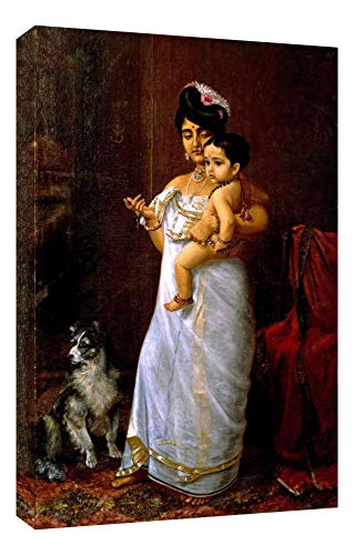 Image of Tallenge - There Comes Papa - Raja Ravi Varma - Indian Painting - Medium Gallery Wrap(Canvas,?24 x 17? inches, MultiColour)