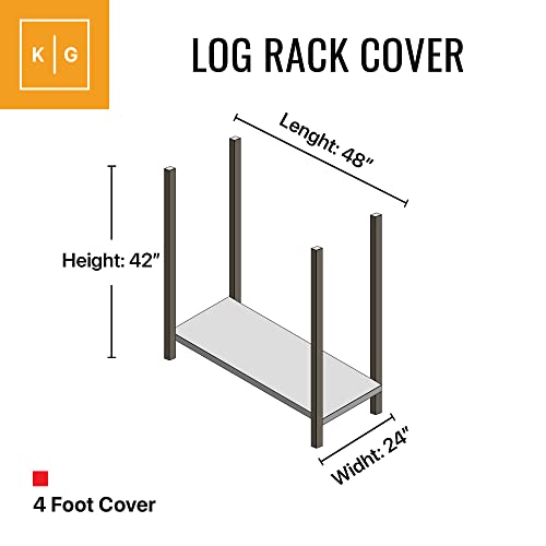 Khomo Gear - Heavy Duty Log Rack Cover - 4 Feet - Panther Series - Black #TOP2