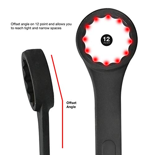 Neiko 03129A Jumbo Combination Wrench Set, 10 Piece | Black Oxide Finish | Sae (1-5/16" - 2") & 30223A Impact Adapter And Reducer Set, 8 Piece | Cr-V | Sae #TOP3