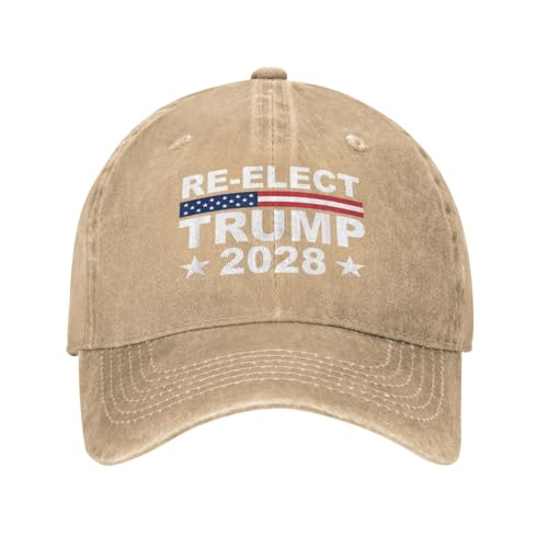 Trump Hats Re-Elect Trump 2028 Republican Us Election Hat Adjustable Fashion Natural Cap for Men Women