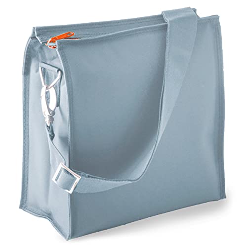 U-Konserve Sac à déjeuner isotherme - Bleu écume de mer - Réutilisable - Tissu recyclé - Fermeture éclair, poche et sangle réglable - Lavable en machine Cover