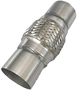 Tubo Flexível do Escapamento Parts Port em Aço Inoxidável com Dupla Malha – 3" x 4" x 8", 1 unidade