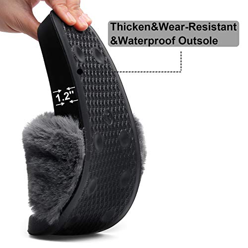 Image of Spesoul Slides for Women Womens Slippers Fur Fuzzy Fluffy for House Bedroom