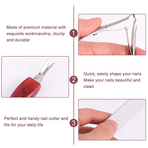 FRCOLOR 3 Pcs Unha Manicure Grooming Set Cortador de Unhas Removedor de Pele Morta Conjunto de Lixa