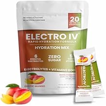 Rapid Hydration Mix Sugar Free Electrolyte Powder Drink Exotic Mango - 20 Stick Packs Hydration Packets with Essential Electrolytes & Vitamins Keto Friendly, Vegan, Non-GMO