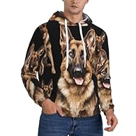 Fashionable And Comfortable Design: This German Shepherd Dog Men'S Hoodie Pullover Is Crafted From Polyester, Providing A Soft And Comfortable Feel. The Full-Coverage Graphic Design Add A Touch Of Youthful Personality, Making It A Perfect Choice For ...