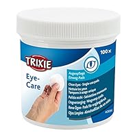Trixie Augenpflege Einweg Pads – Reinigungspads für Hunde, Katzen & Kleintiere – mit Aloe Vera & Provitamin B5 – sanfte Pflege – 100 Stück