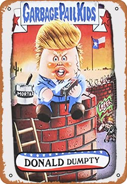 MuecddoaMetal sign - Topps Cards Garbage Pail Kids Donald Dumpty Adult Licensed Graphic Poster Bar Wall Art Decor Sign - 12 x 8 inch