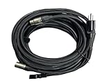 LASE 30 Ft(9.14M) Siamese Cable AC Power & XLR Audio Cable for Power Speakers