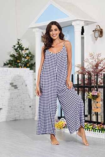 Image of BUENOS NINOS Women's V Neck Floral Maxi Dress Boho Printed Adjustable Spaghetti Strap Ethnic Beach Long Dress with Pockets