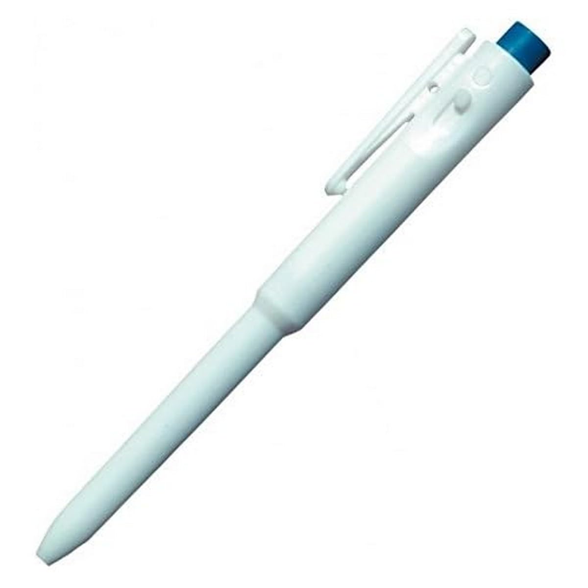 Maya Professional Tools J800A Bolígrafo Retráctil con Clip Antibacterias, 25 Unidades, Cuerpo Blanco, Tinta Azul