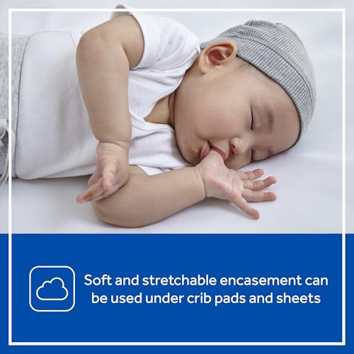Sealy Baby SafetyCase Breathable Waterproof Crib Mattress Protector Pad, Toddler Bed Cover, Zippered Bedding Encasement, Noiseless, Machine Washable / Dryer Friendly, 52x28” - White - Thumbnail 3