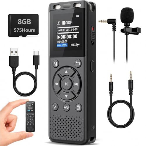 Image of Tonfarb 8GB Digital Voice Recorder with Playback,Audio Recording Device